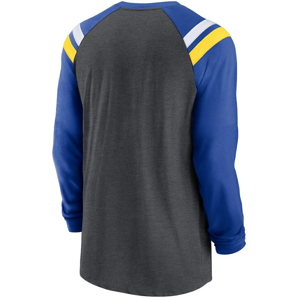 Los Angeles Rams Nike Tri-Blend Raglan Athletic Long Sleeve Fashion T-Shirt
