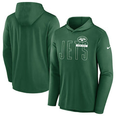 New York Jets Nike Lightweight Performance Hooded Long Sleeve T-Shirt