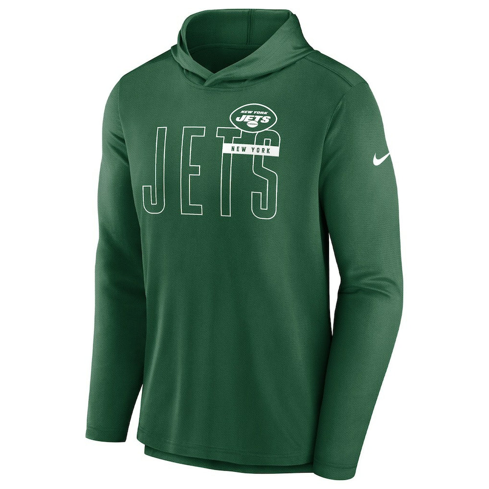 New York Jets Nike Lightweight Performance Hooded Long Sleeve T-Shirt