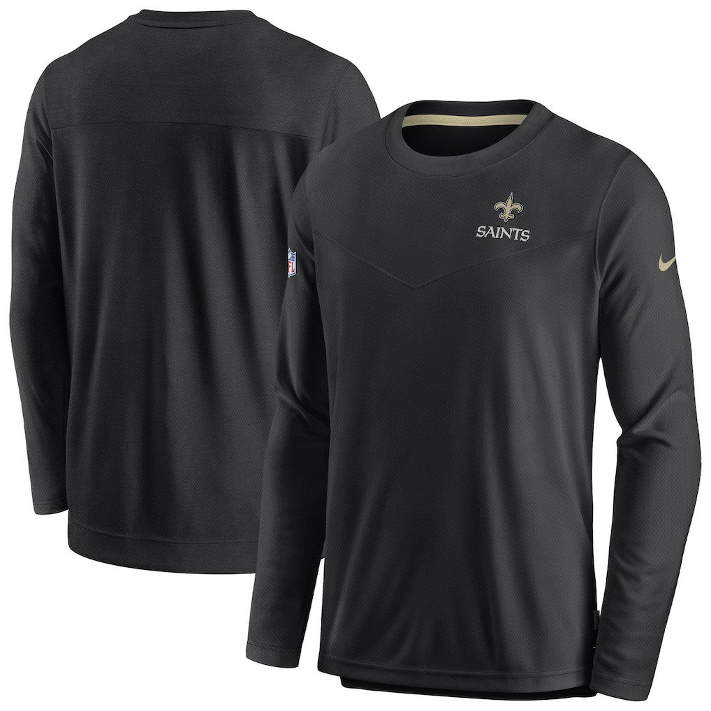 New Orleans Saints Nike Sideline Lockup Performance Pullover Sweatshirt