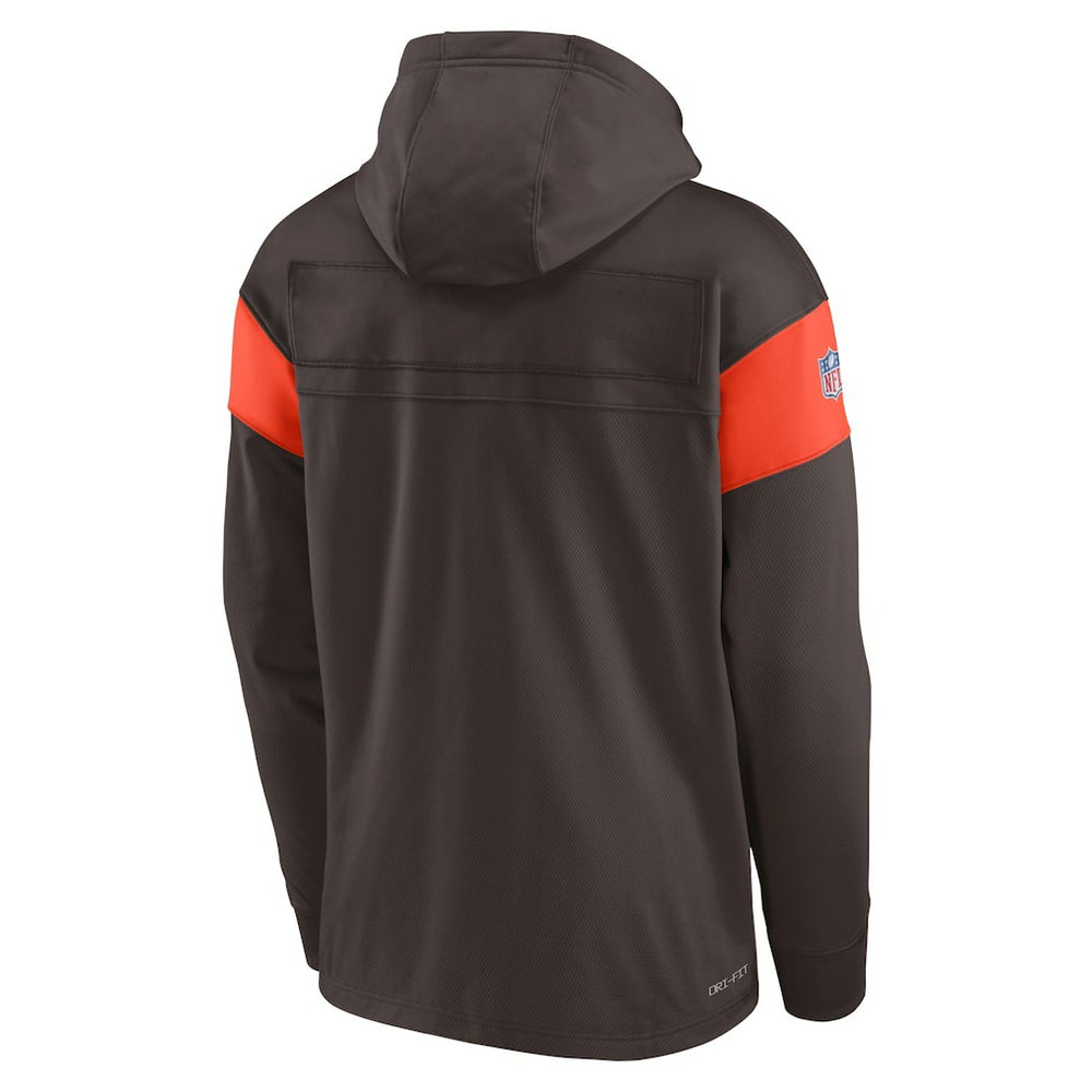 Cleveland Browns Nike Brownie The Elf Sideline Athletic Arch Jersey Performance Pullover Hoodie
