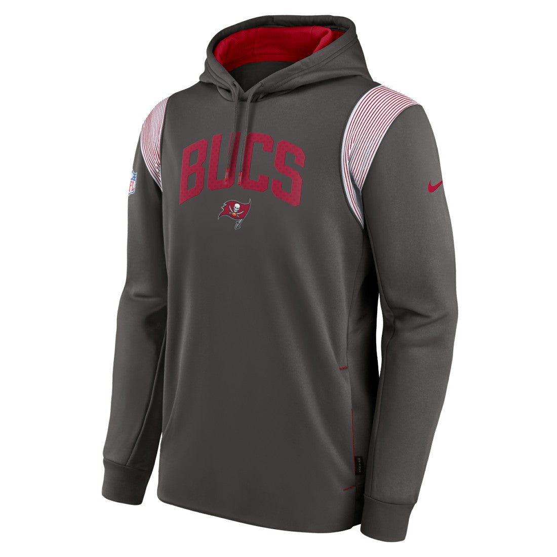 Tampa Bay Buccaneers Nike Sideline Athletic Stack Performance Pullover Hoodie
