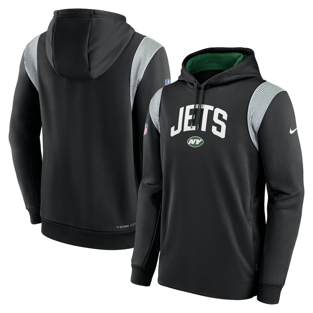 New York Jets Nike Sideline Athletic Stack Performance Pullover Hoodie