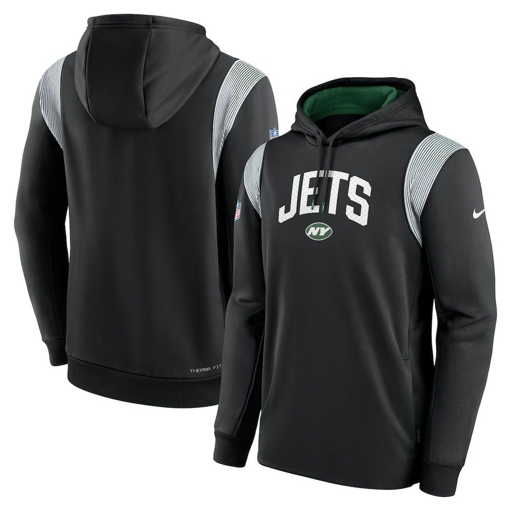 New York Jets Nike Sideline Athletic Stack Performance Pullover Hoodie