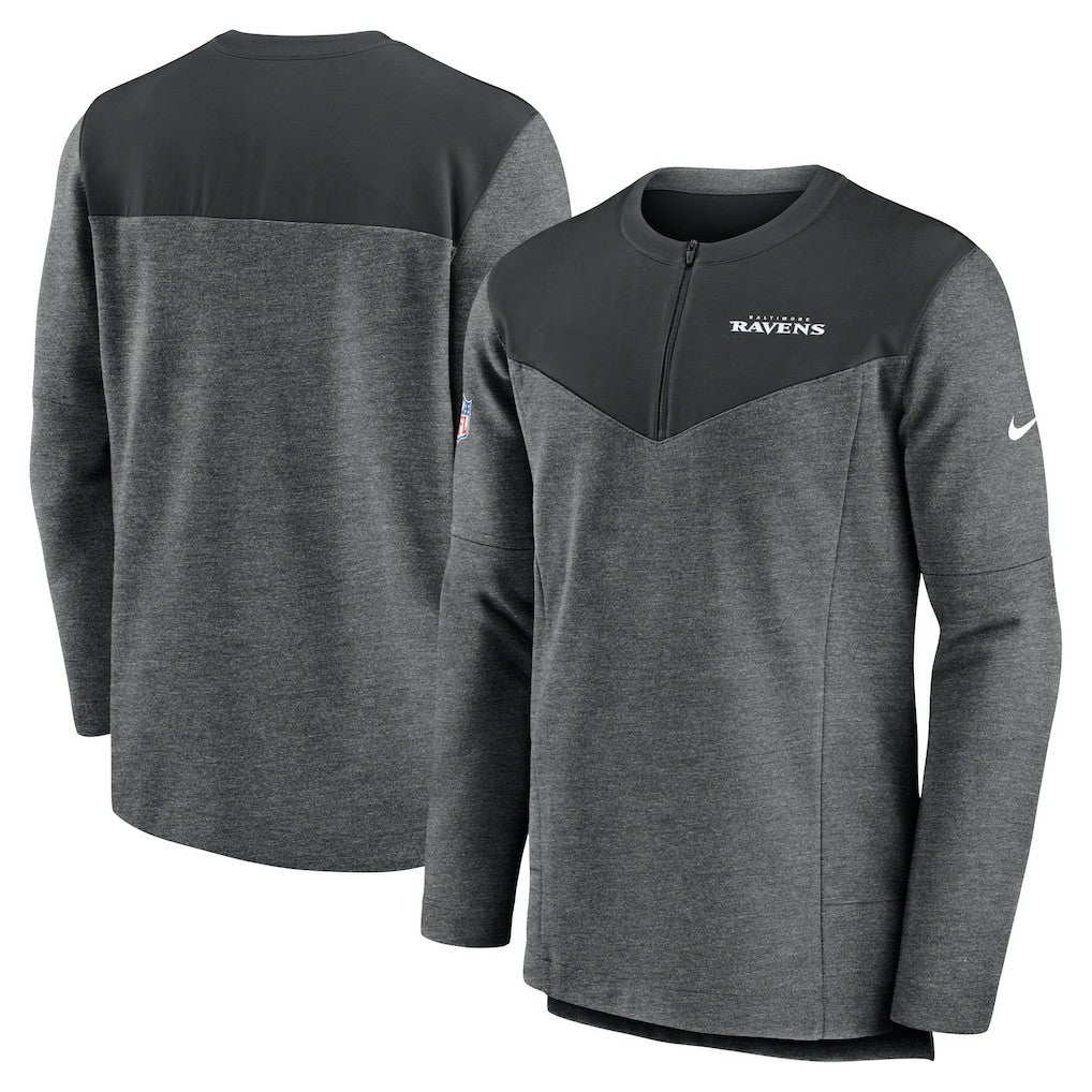 Baltimore Ravens Nike Sideline Lockup Performance Quarter-Zip Top