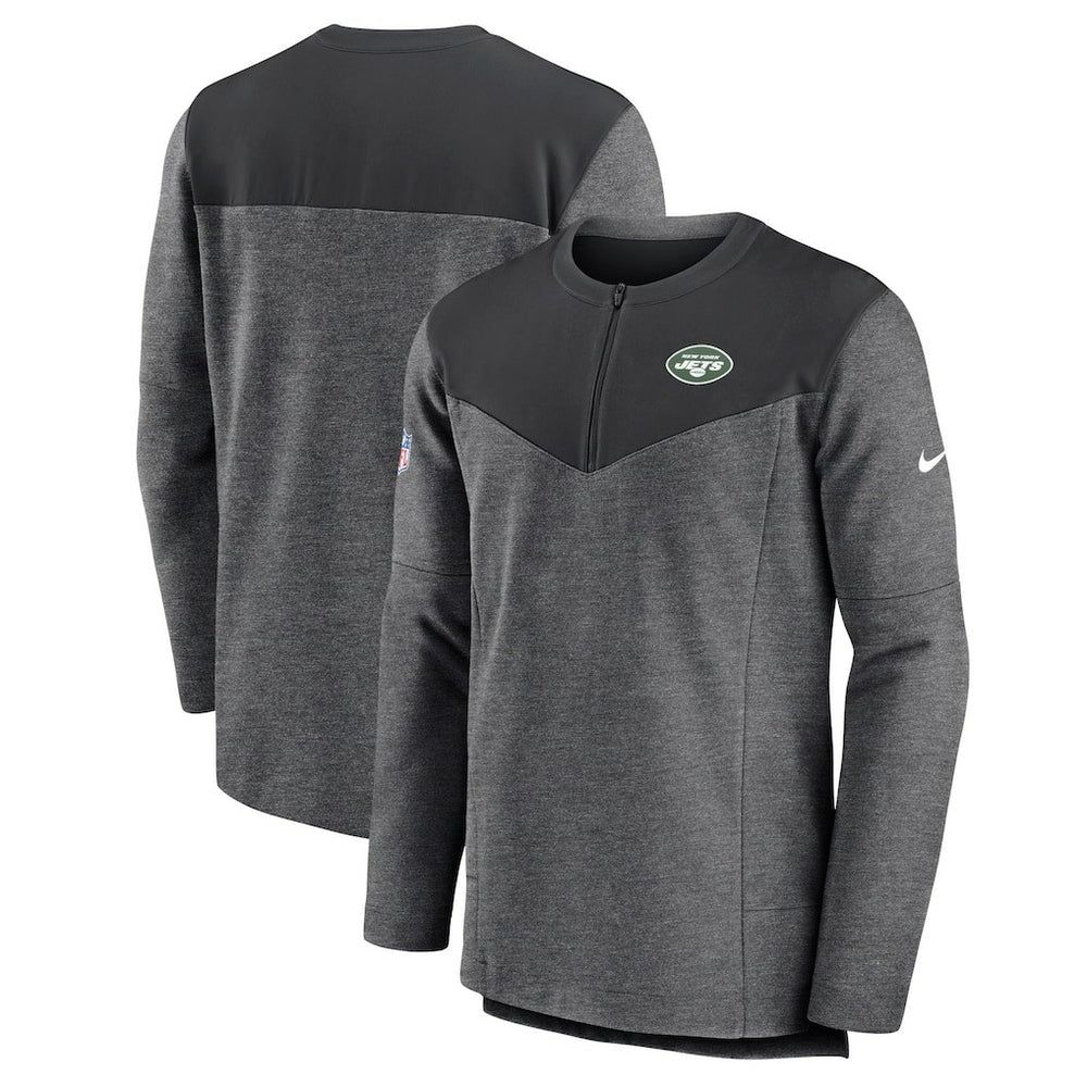 New York Jets Nike Sideline Lockup Performance Quarter-Zip Top