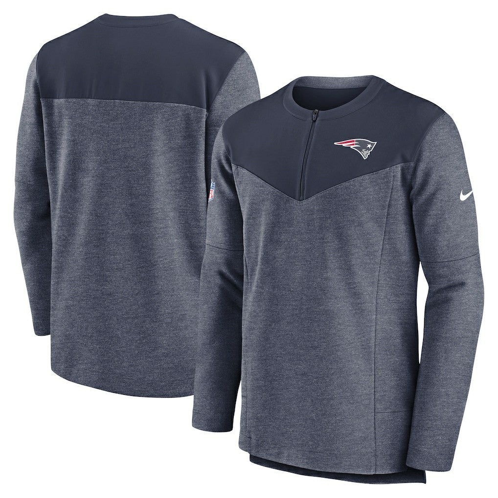 New England Patriots Nike Sideline Lockup Performance Quarter-Zip Top