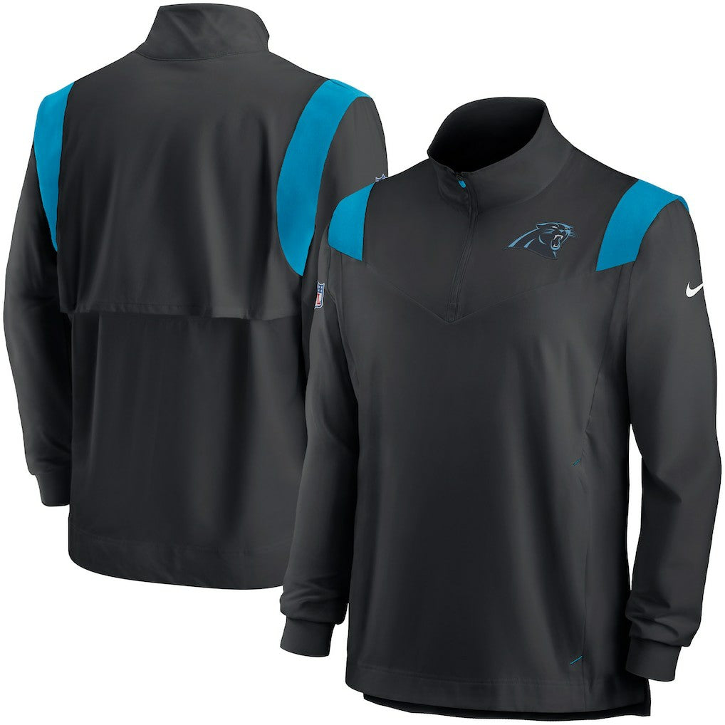 Carolina Panthers Nike Sideline Coach Chevron Lockup Quarter-Zip Long Sleeve Top