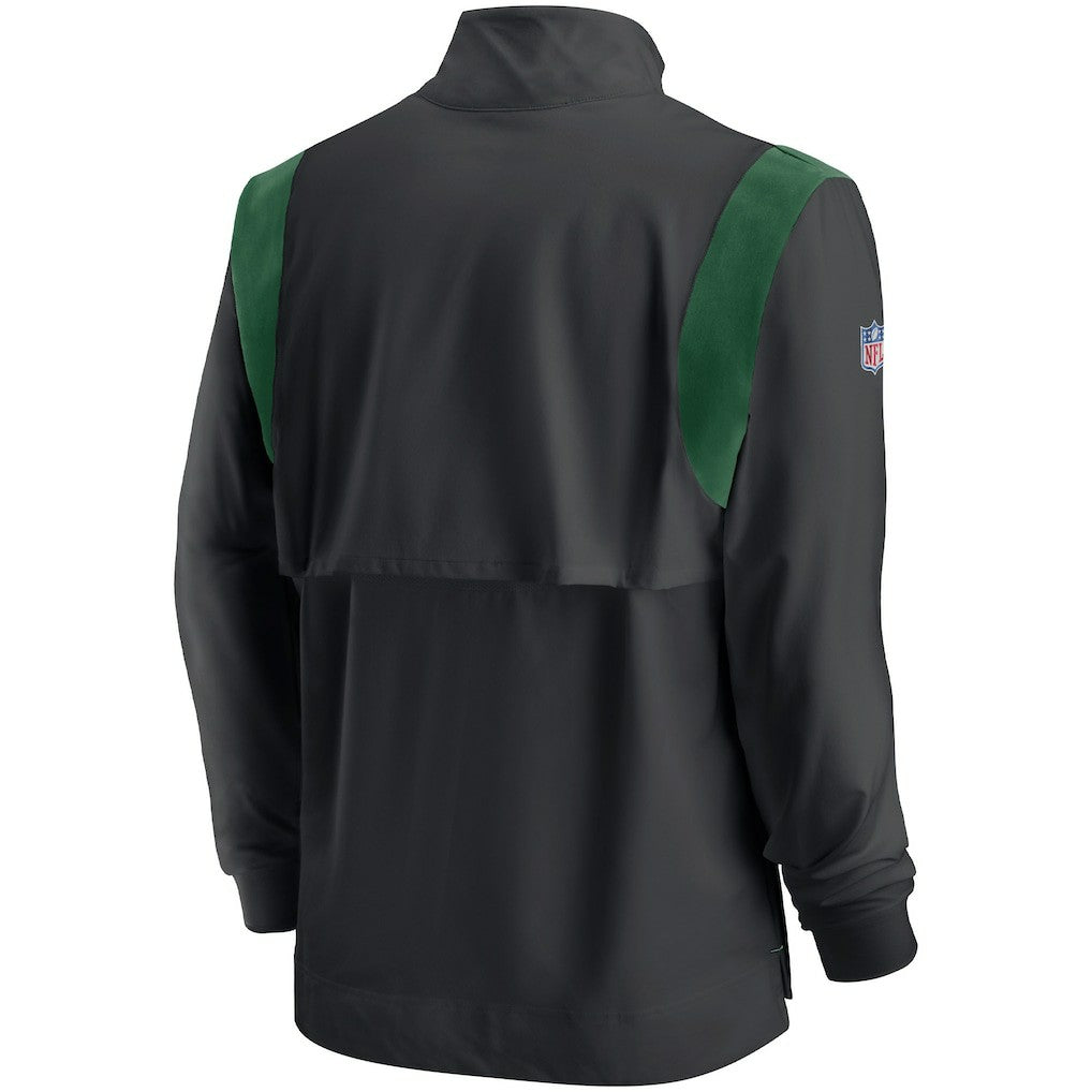 New York Jets Nike Sideline Coach Chevron Lockup Quarter-Zip Long Sleeve Top
