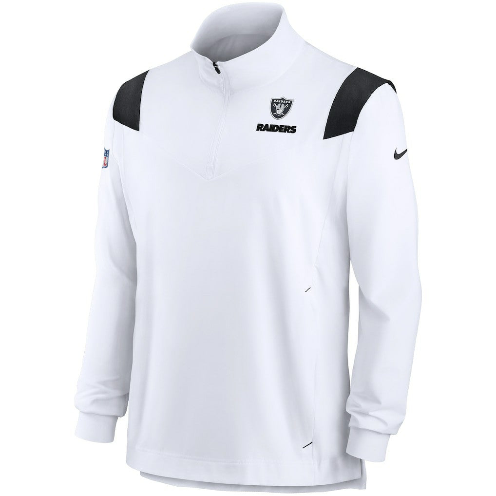 Las Vegas Raiders Nike Sideline Coach Chevron Lockup Quarter-Zip Long Sleeve Top