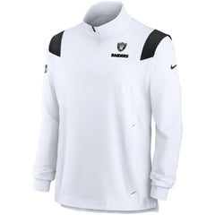 Las Vegas Raiders Nike Sideline Coach Chevron Lockup Quarter-Zip Long Sleeve Top