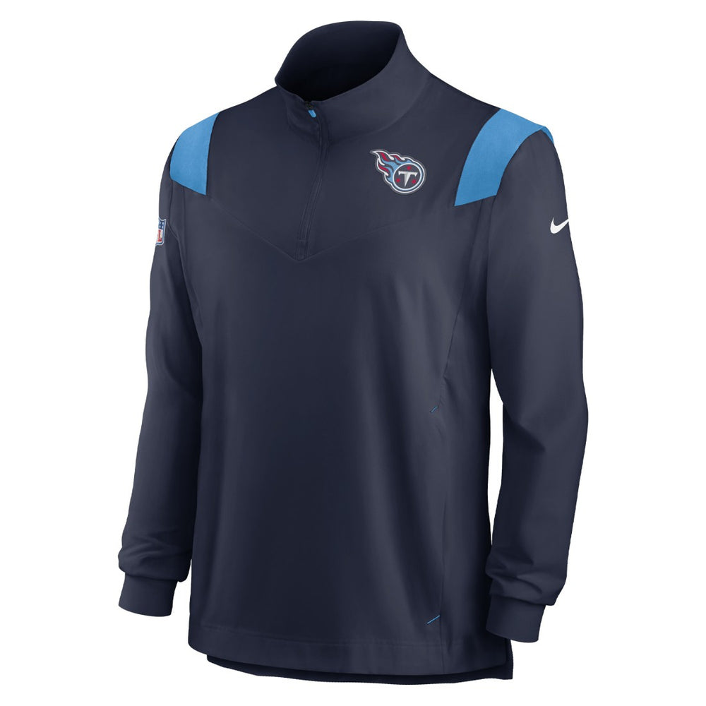 Tennessee Titans Nike Sideline Coach Chevron Lockup Quarter-Zip Long Sleeve Top