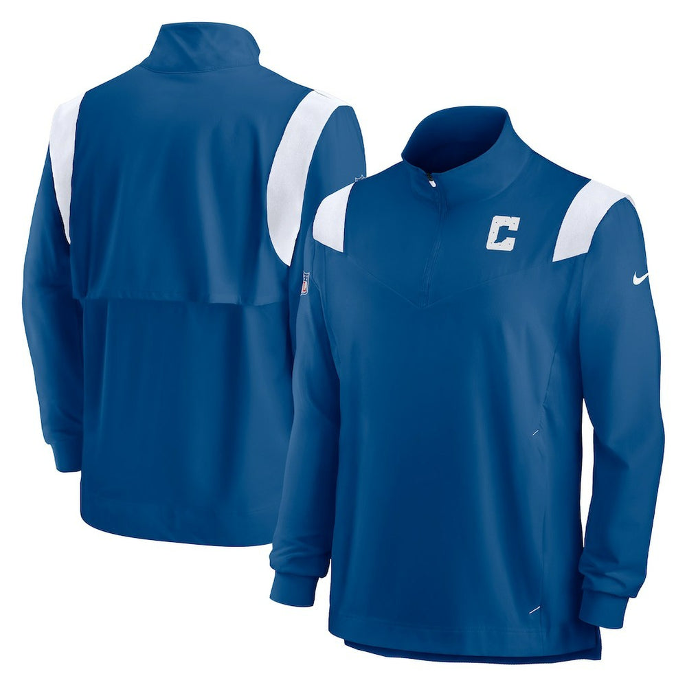 Indianapolis Colts Nike Sideline Coach Chevron Lockup Quarter-Zip Long Sleeve Top
