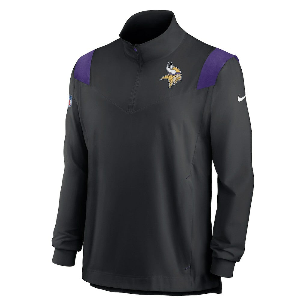 Minnesota Vikings Nike Sideline Coach Chevron Lockup Quarter-Zip Long Sleeve Top