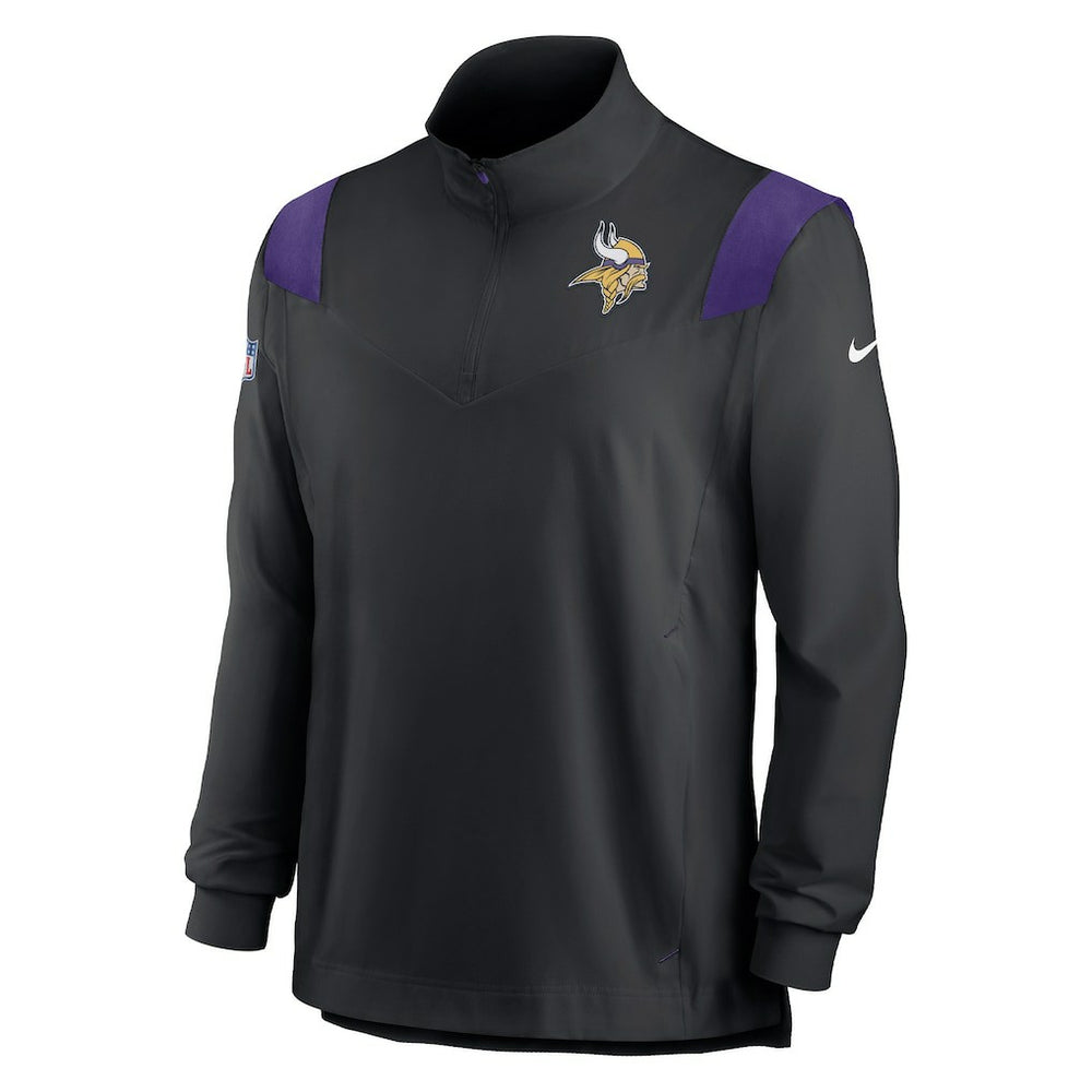 Minnesota Vikings Nike Sideline Coach Chevron Lockup Quarter-Zip Long Sleeve Top