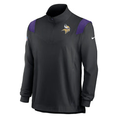 Minnesota Vikings Nike Sideline Coach Chevron Lockup Quarter-Zip Long Sleeve Top