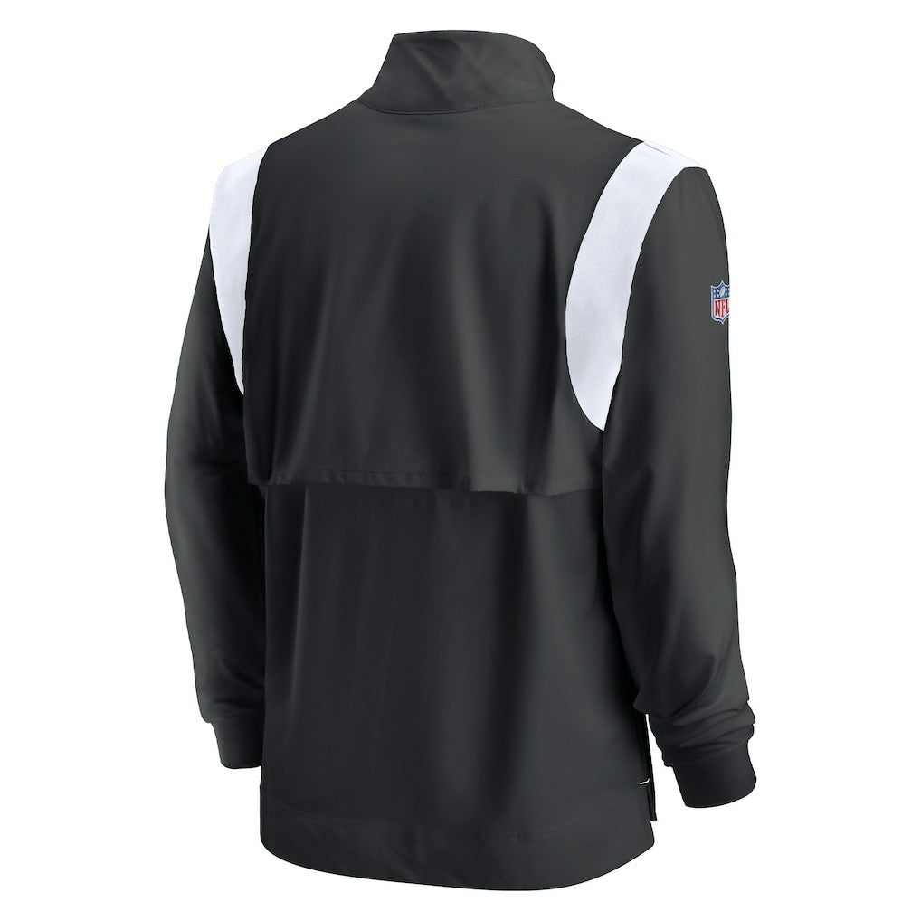 Las Vegas Raiders Nike Sideline Coach Chevron Lockup Quarter-Zip Long Sleeve Top
