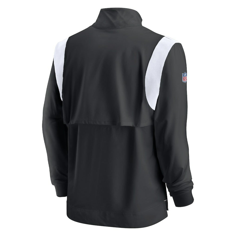 Las Vegas Raiders Nike Sideline Coach Chevron Lockup Quarter-Zip Long Sleeve Top