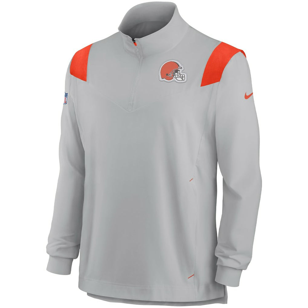 Cleveland Browns Nike Sideline Coach Chevron Lockup Quarter-Zip Long Sleeve Top