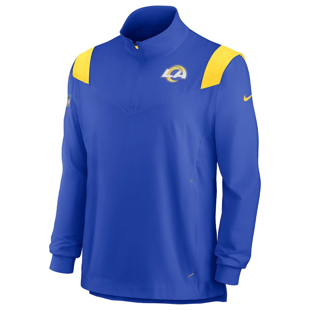 Los Angeles Rams Nike Sideline Coach Chevron Lockup Quarter-Zip Long Sleeve Top