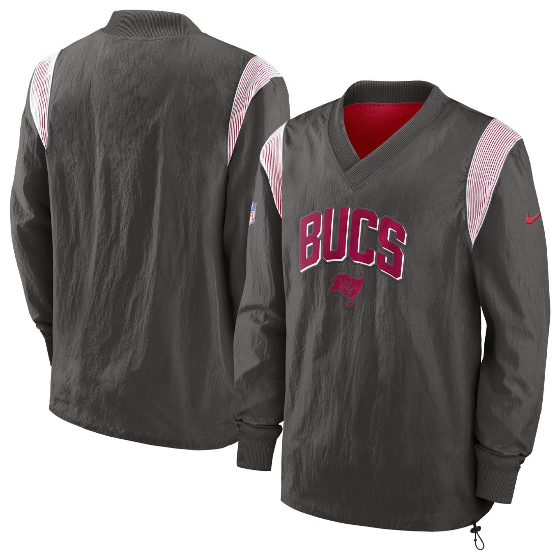 Tampa Bay Buccaneers Nike Sideline Athletic Stack V-Neck Pullover Windshirt Jacket