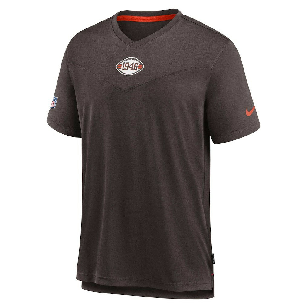 Cleveland Browns Nike Sideline Coaches Vintage Chevron Performance V-Neck T-Shirt