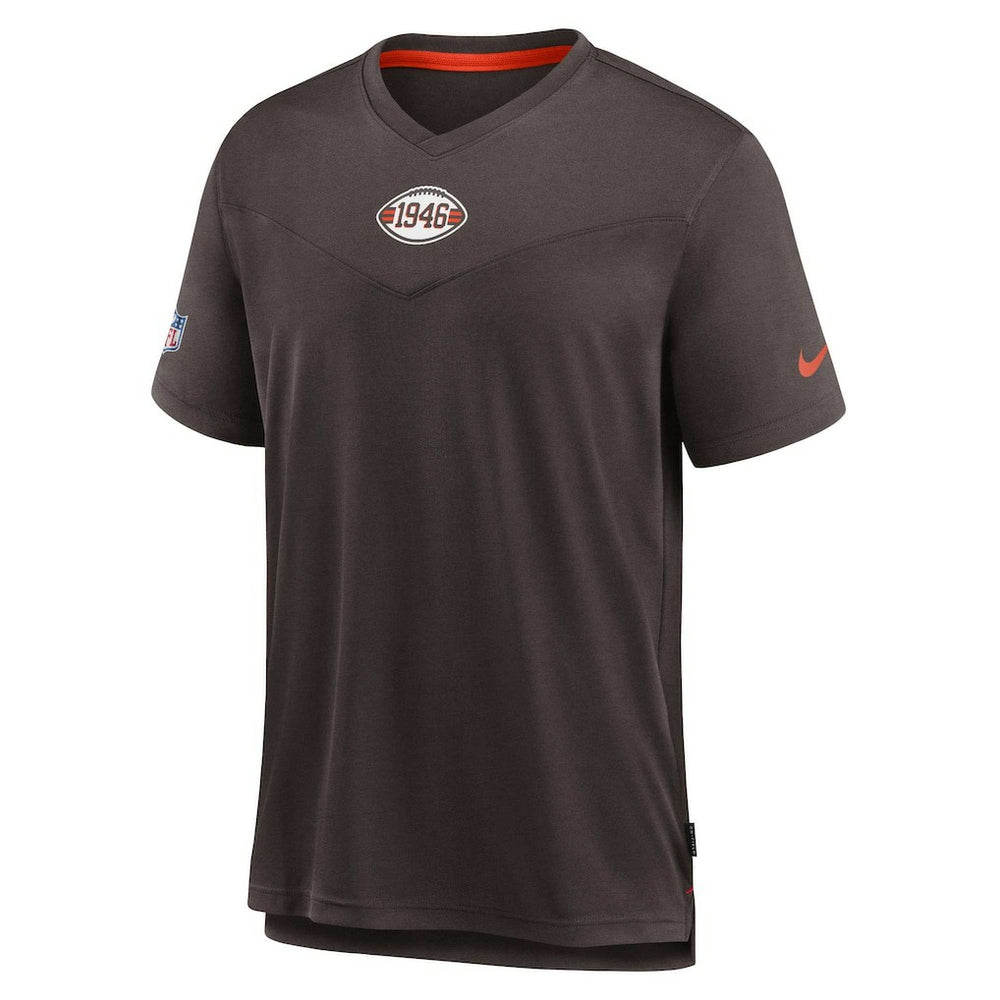 Cleveland Browns Nike Sideline Coaches Vintage Chevron Performance V-Neck T-Shirt