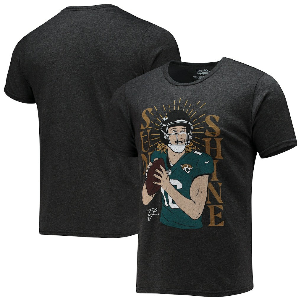 Jacksonville Jaguars  Trevor Lawrence  Majestic Threads Tri-Blend Player Graphic T-Shirt