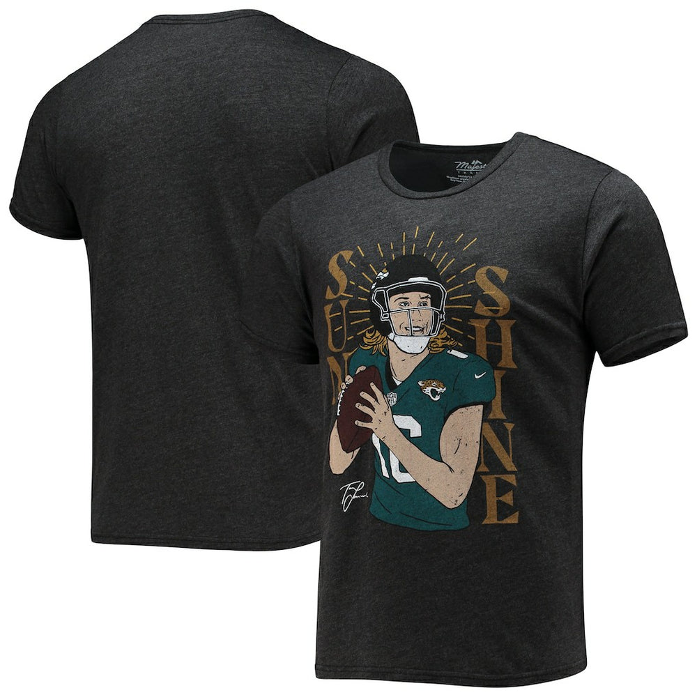 Jacksonville Jaguars  Trevor Lawrence  Majestic Threads Tri-Blend Player Graphic T-Shirt