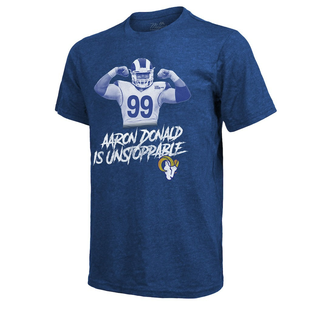 Los Angeles Rams  Aaron Donald  Majestic Threads Tri-Blend Player Graphic T-Shirt