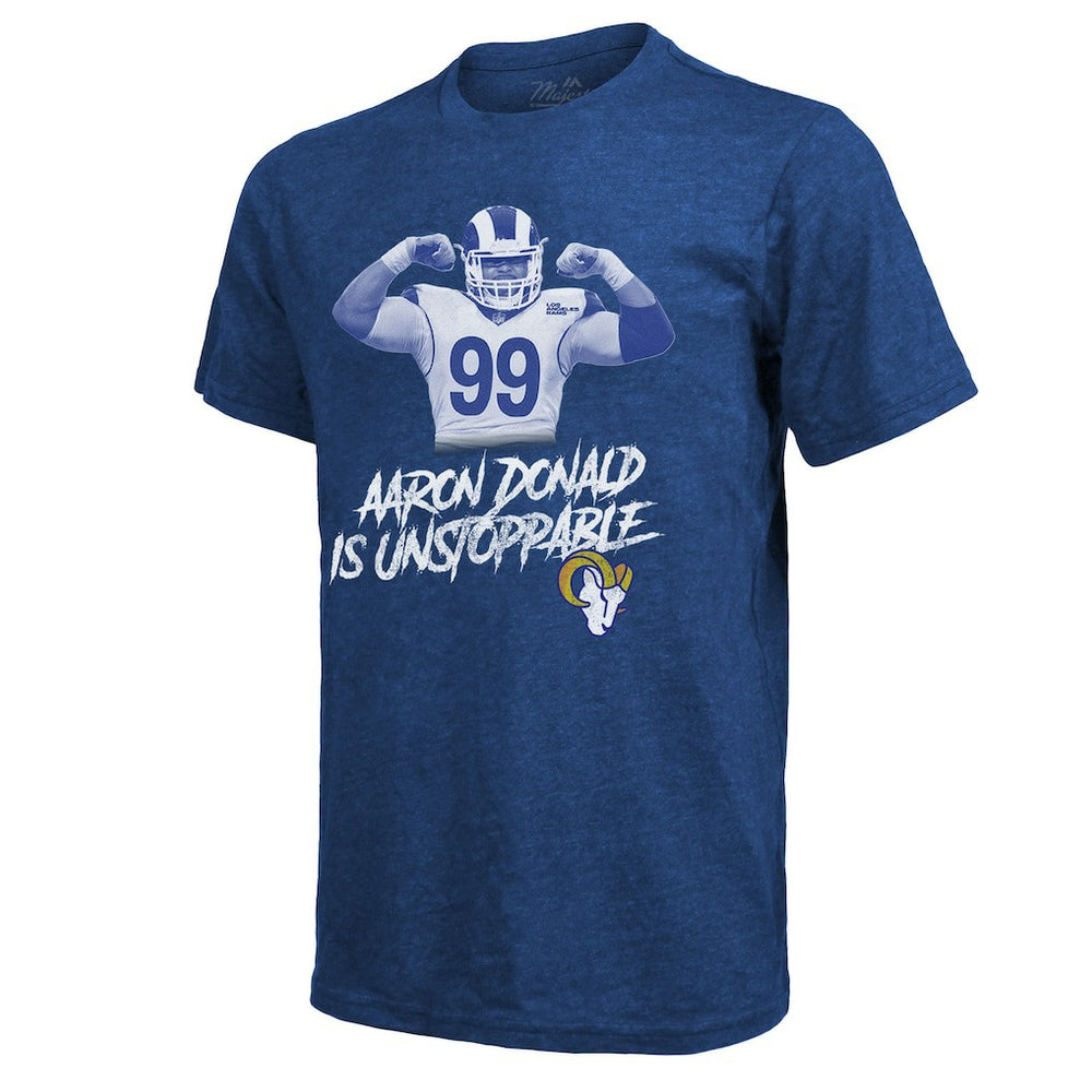Los Angeles Rams  Aaron Donald  Majestic Threads Tri-Blend Player Graphic T-Shirt