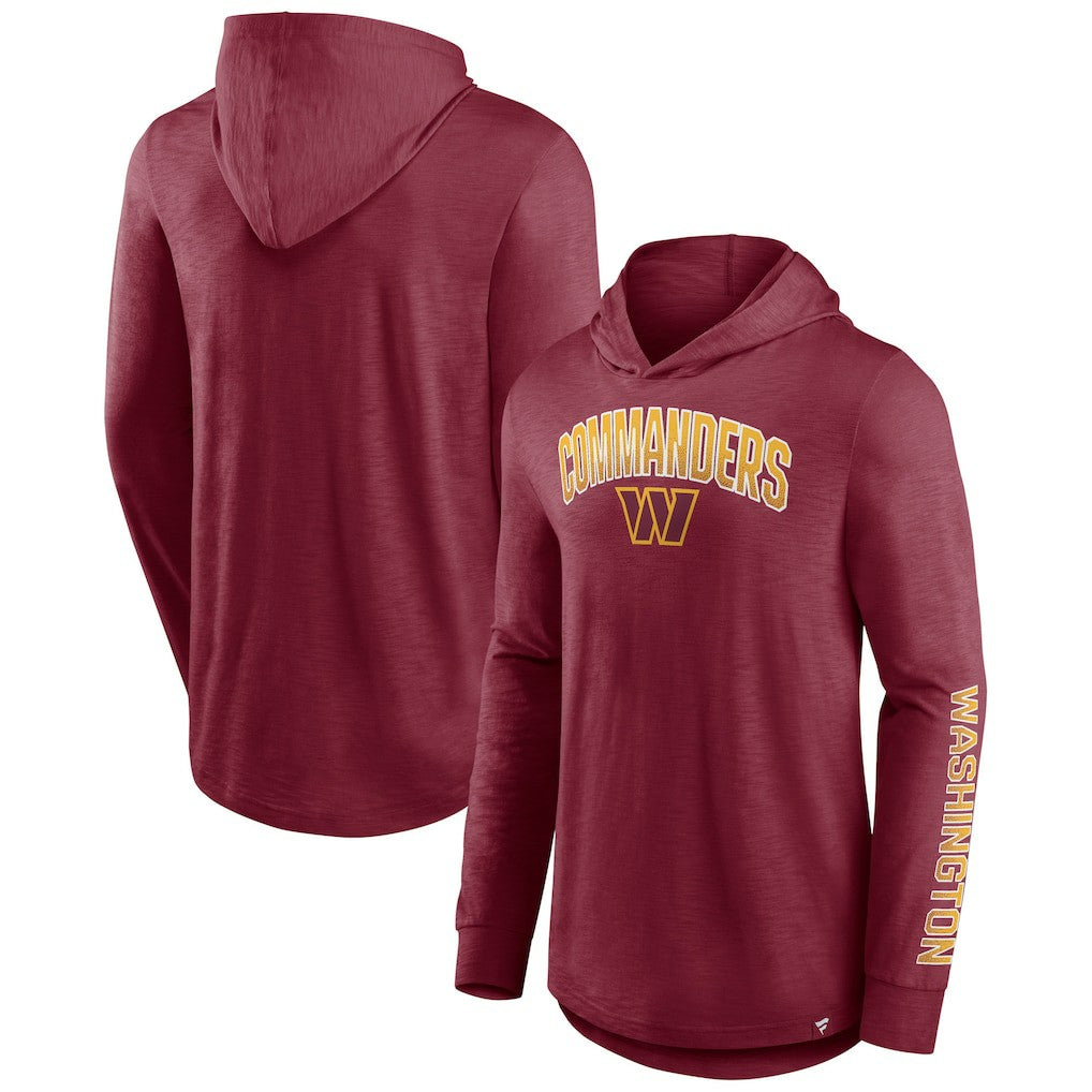 Washington Commanders Fanatics Front Runner Long Sleeve Hooded T-Shirt
