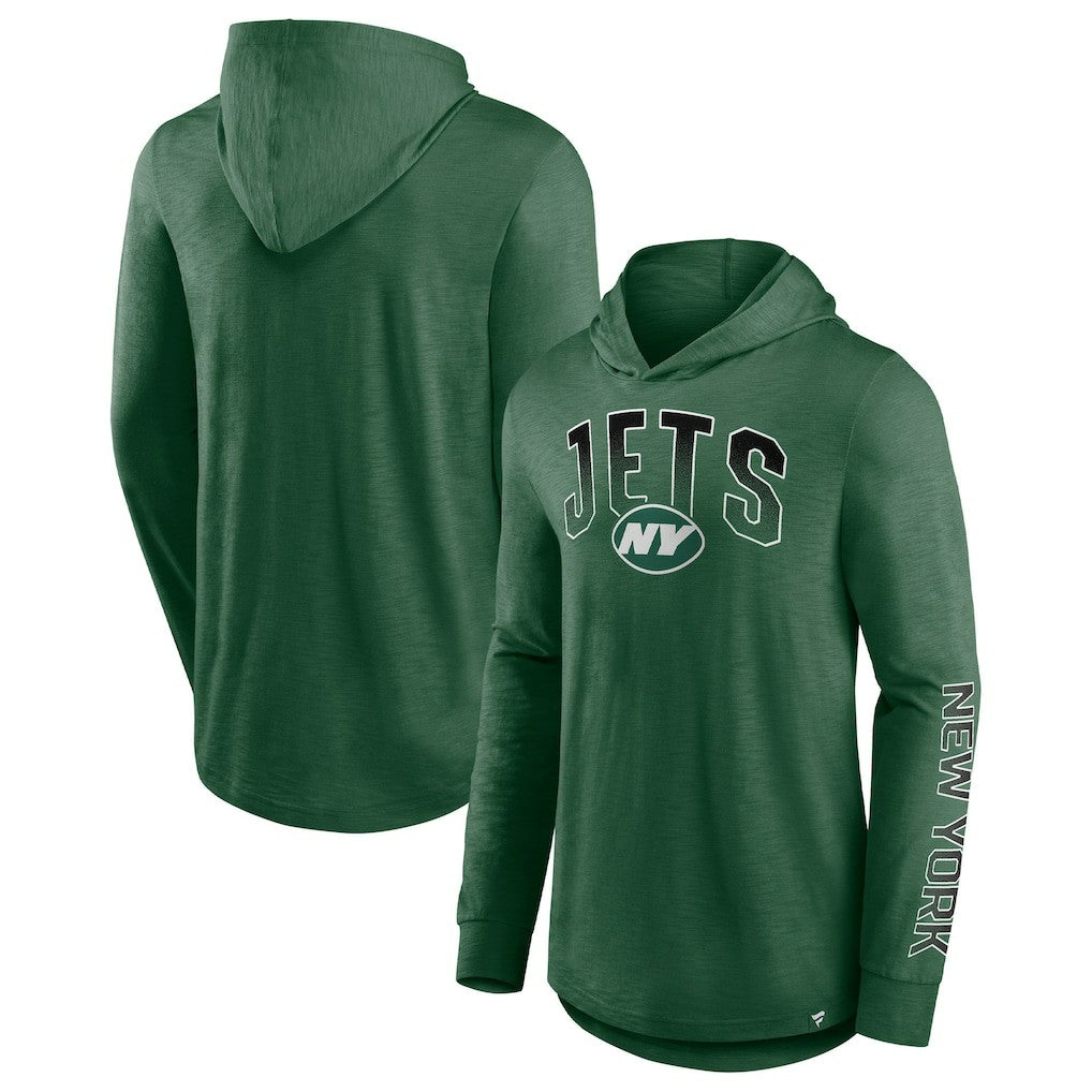 New York Jets Fanatics Front Runner Long Sleeve Hooded T-Shirt