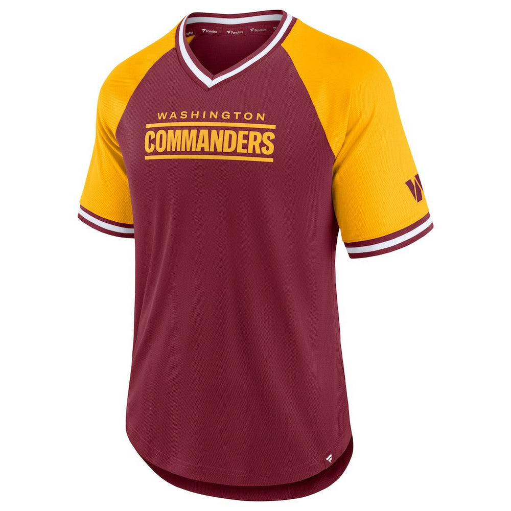 Washington Commanders Fanatics Second Wind Raglan V-Neck T-Shirt