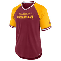 Washington Commanders Fanatics Second Wind Raglan V-Neck T-Shirt