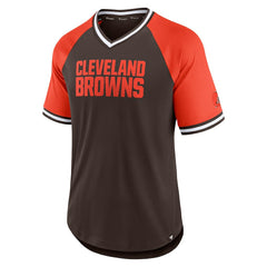 Cleveland Browns Fanatics Second Wind Raglan V-Neck T-Shirt