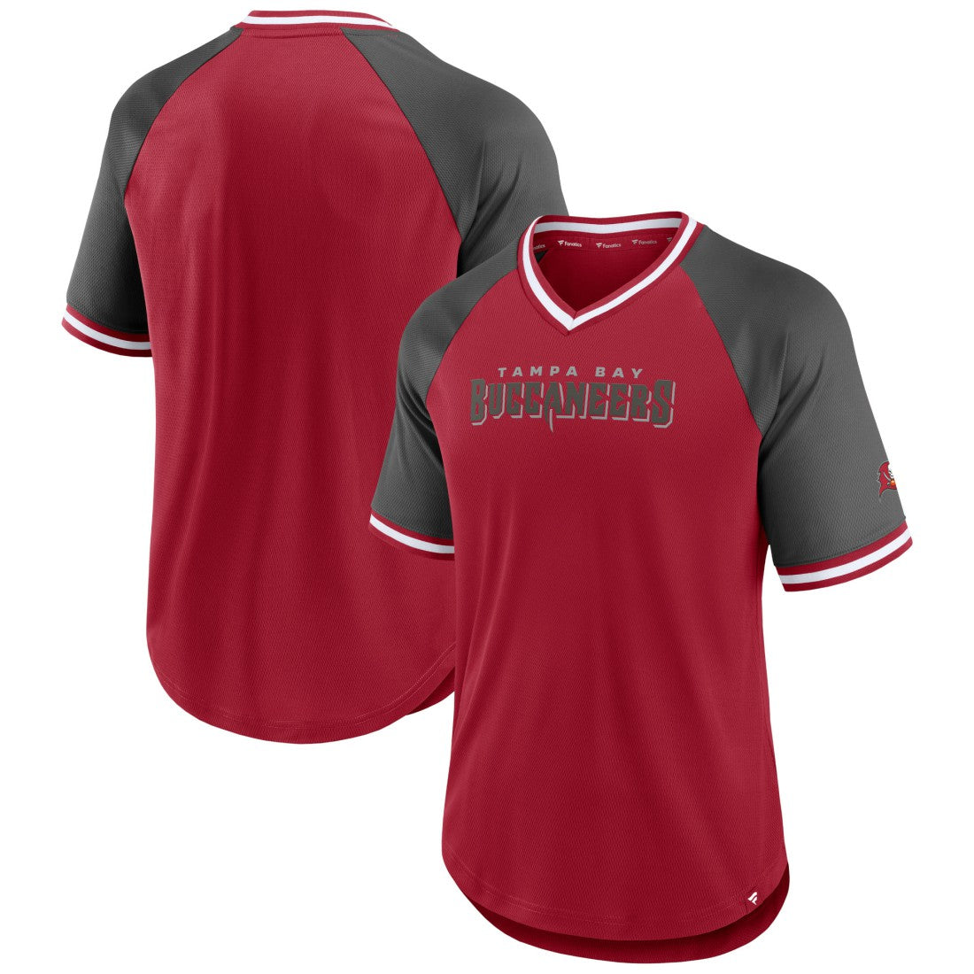 Tampa Bay Buccaneers Fanatics Second Wind Raglan V-Neck T-Shirt