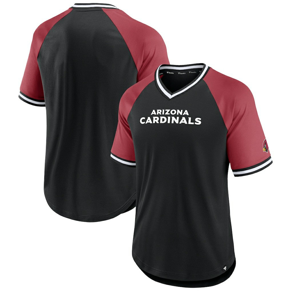 Arizona Cardinals Fanatics Second Wind Raglan V-Neck T-Shirt