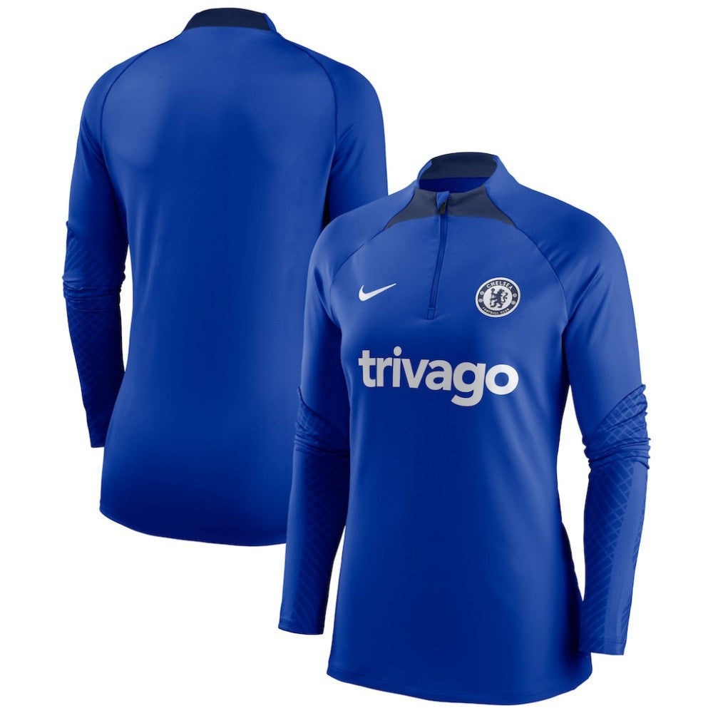 Chelsea Women's Strike Drill Raglan Performance Quarter-Zip Top Blue - Nike