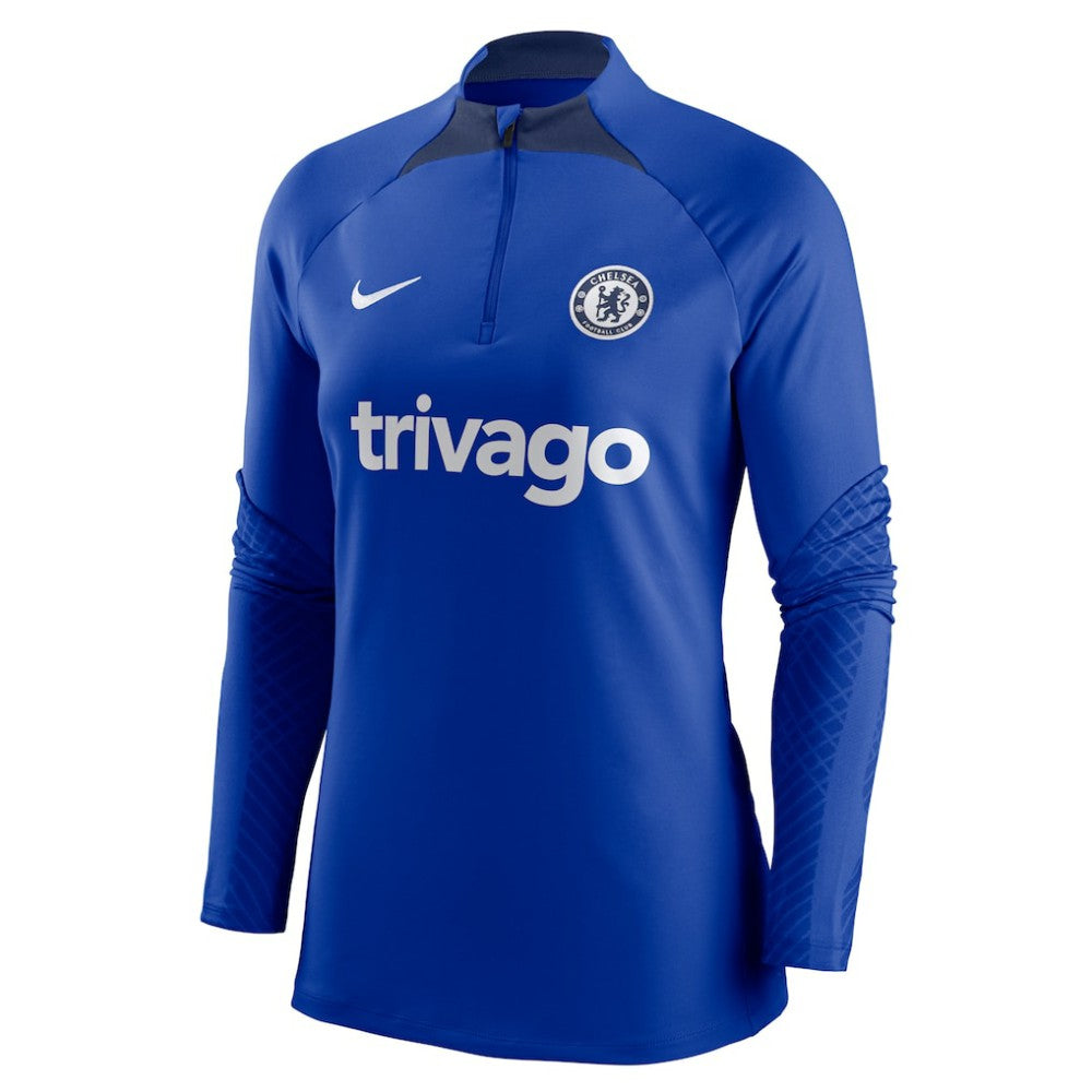 Chelsea Women's Strike Drill Raglan Performance Quarter-Zip Top Blue - Nike