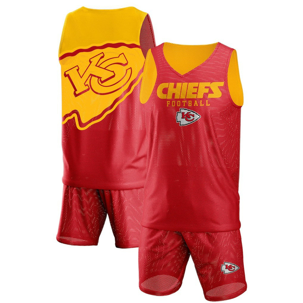 Kansas City Chiefs  FOCO Colorblock Mesh V-Neck & Shorts Set