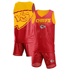 Kansas City Chiefs  FOCO Colorblock Mesh V-Neck & Shorts Set