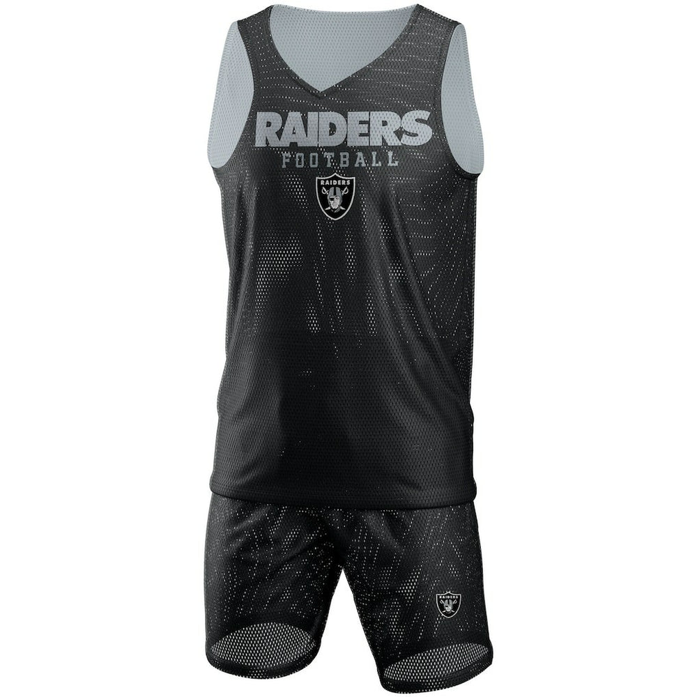 Las Vegas Raiders  FOCO Colorblock Mesh V-Neck & Shorts Set