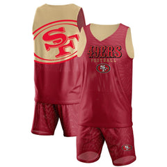 San Francisco 49ers  FOCO Colorblock Mesh V-Neck & Shorts Set