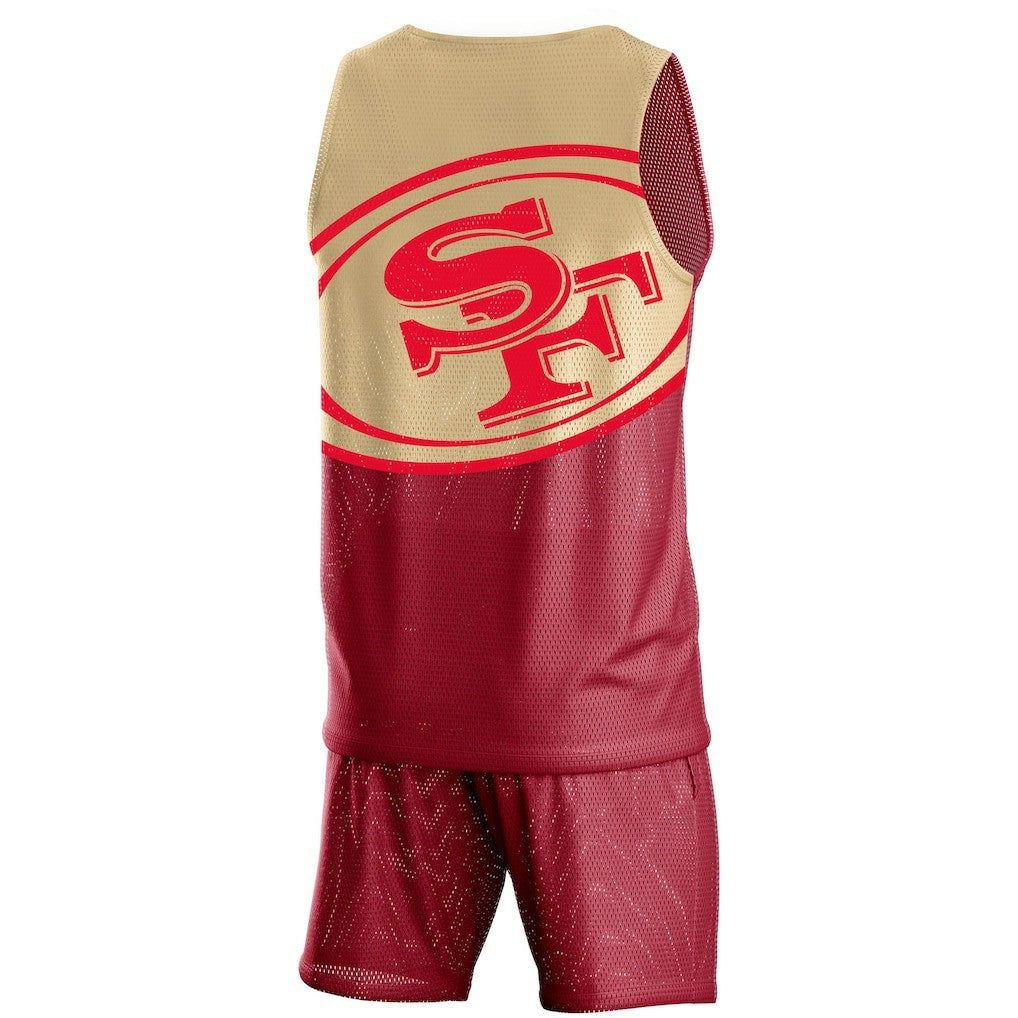 San Francisco 49ers  FOCO Colorblock Mesh V-Neck & Shorts Set
