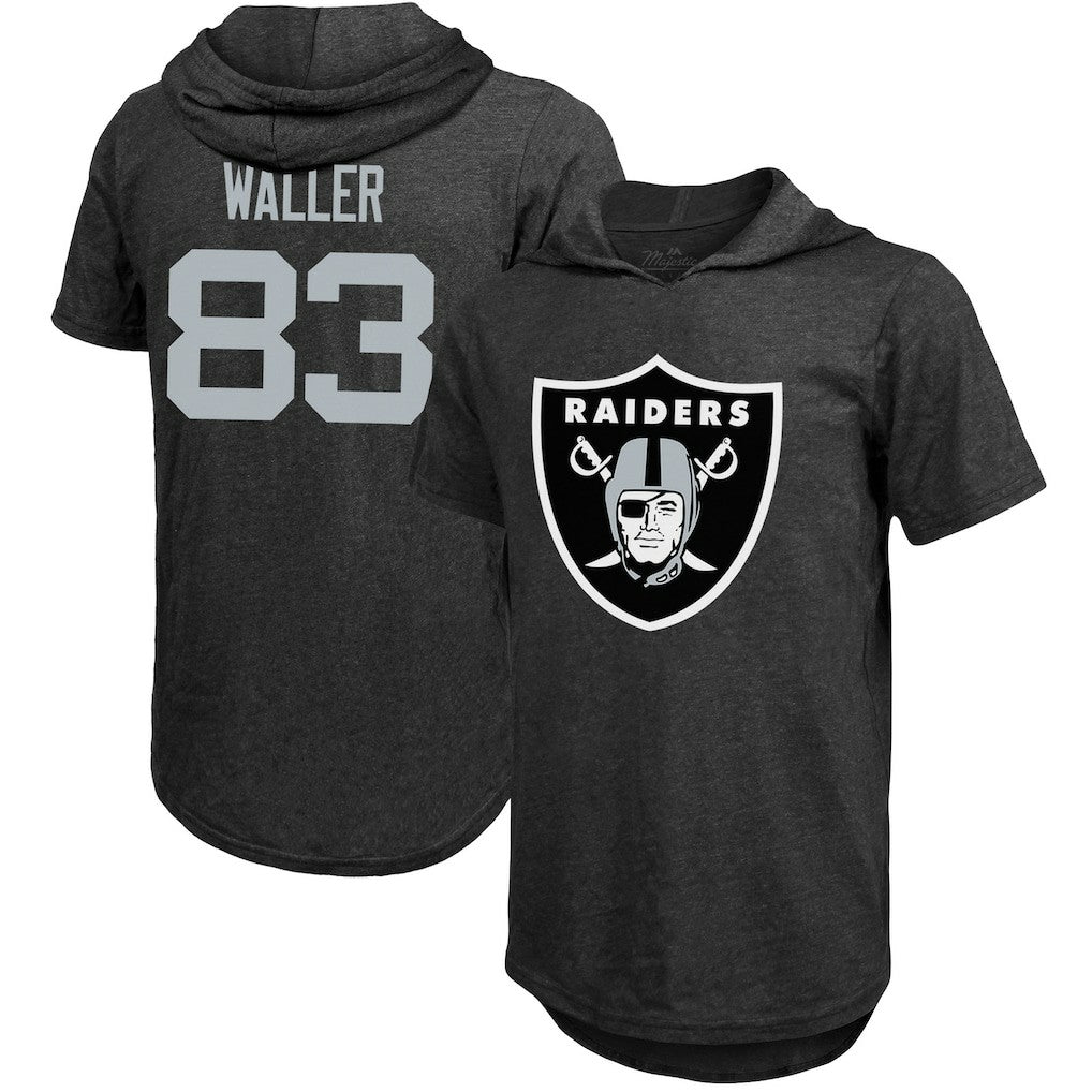 Las Vegas Raiders  Darren Waller  Majestic Threads Player Name & Number Tri-Blend Hoodie T-Shirt