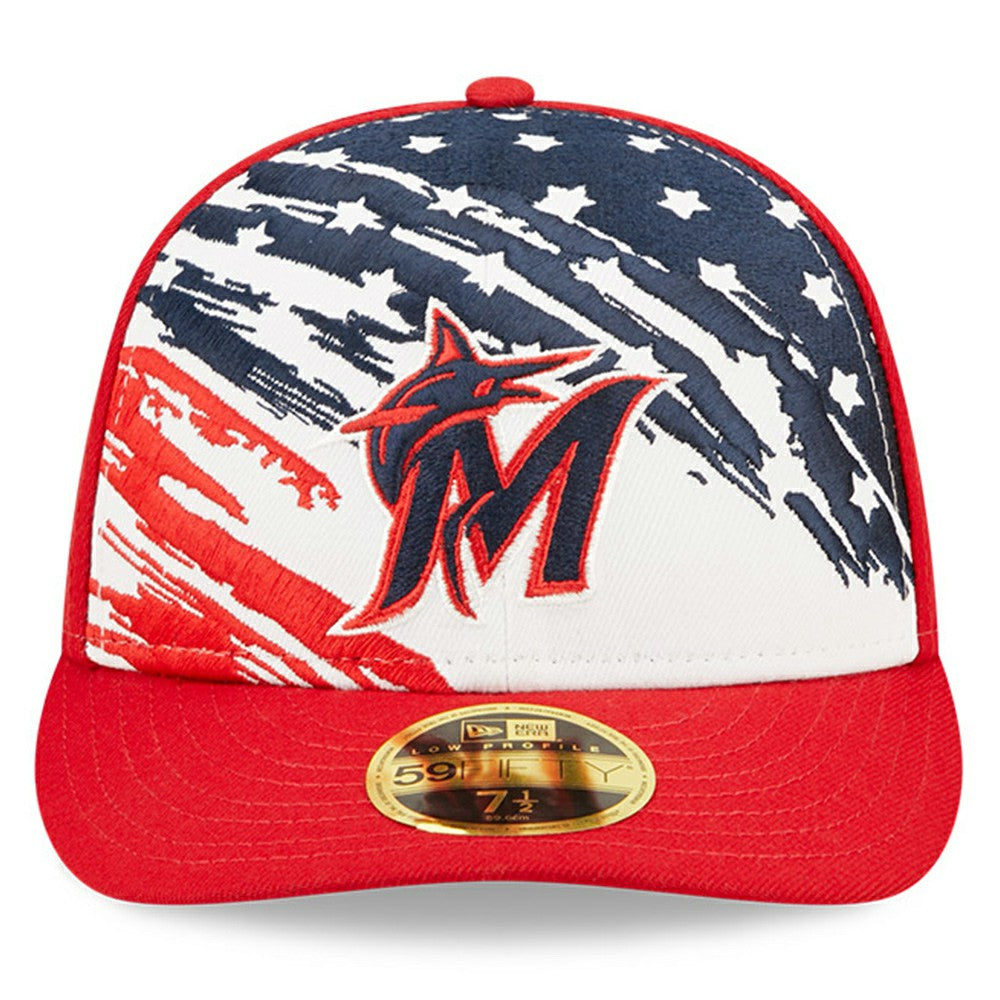 Miami Marlins New Era 2022 4th of July Low Profile 59FIFTY Fitted Hat | MLB Discount