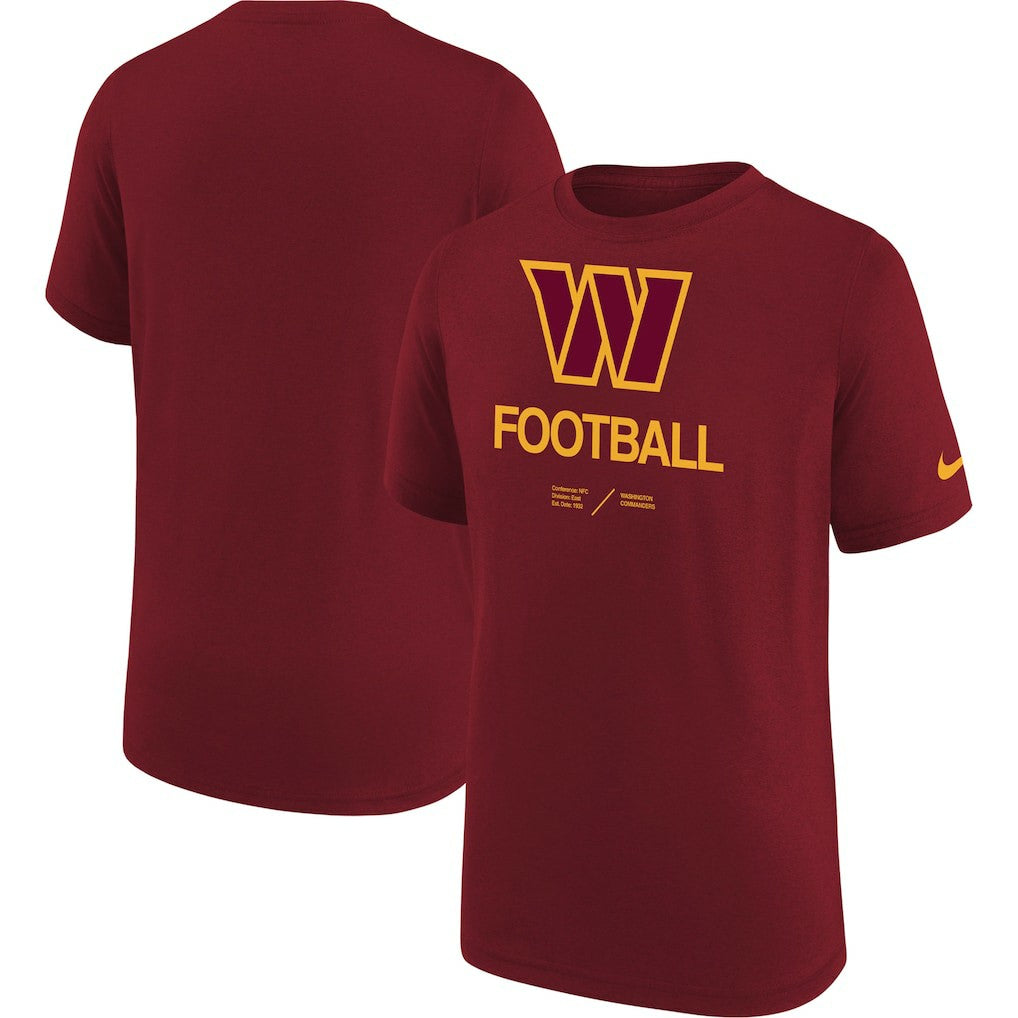 Washington Commanders Nike Youth Sideline Legend Performance T-Shirt