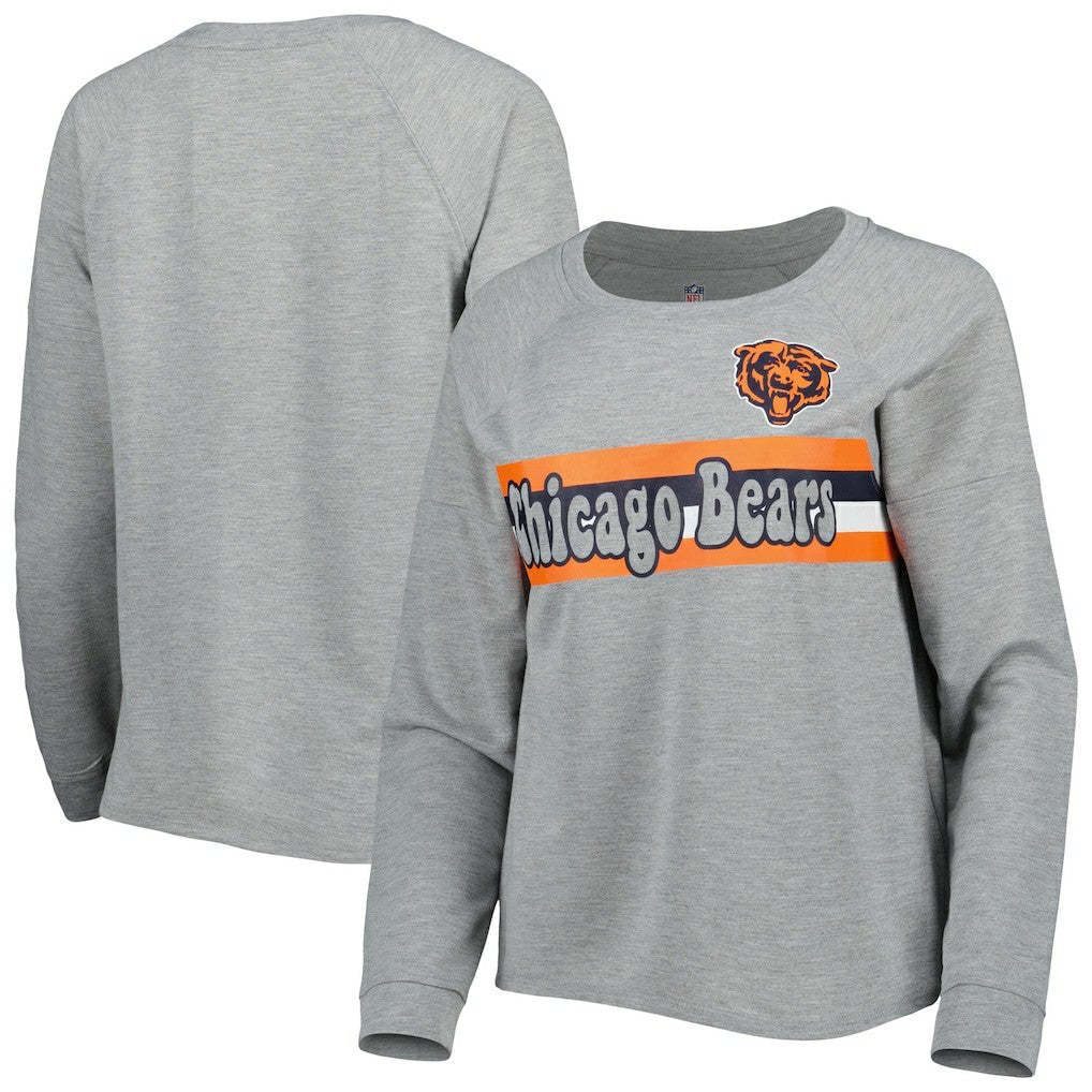 Chicago Bears  Juniors All Striped Up Raglan Long Sleeve T-Shirt