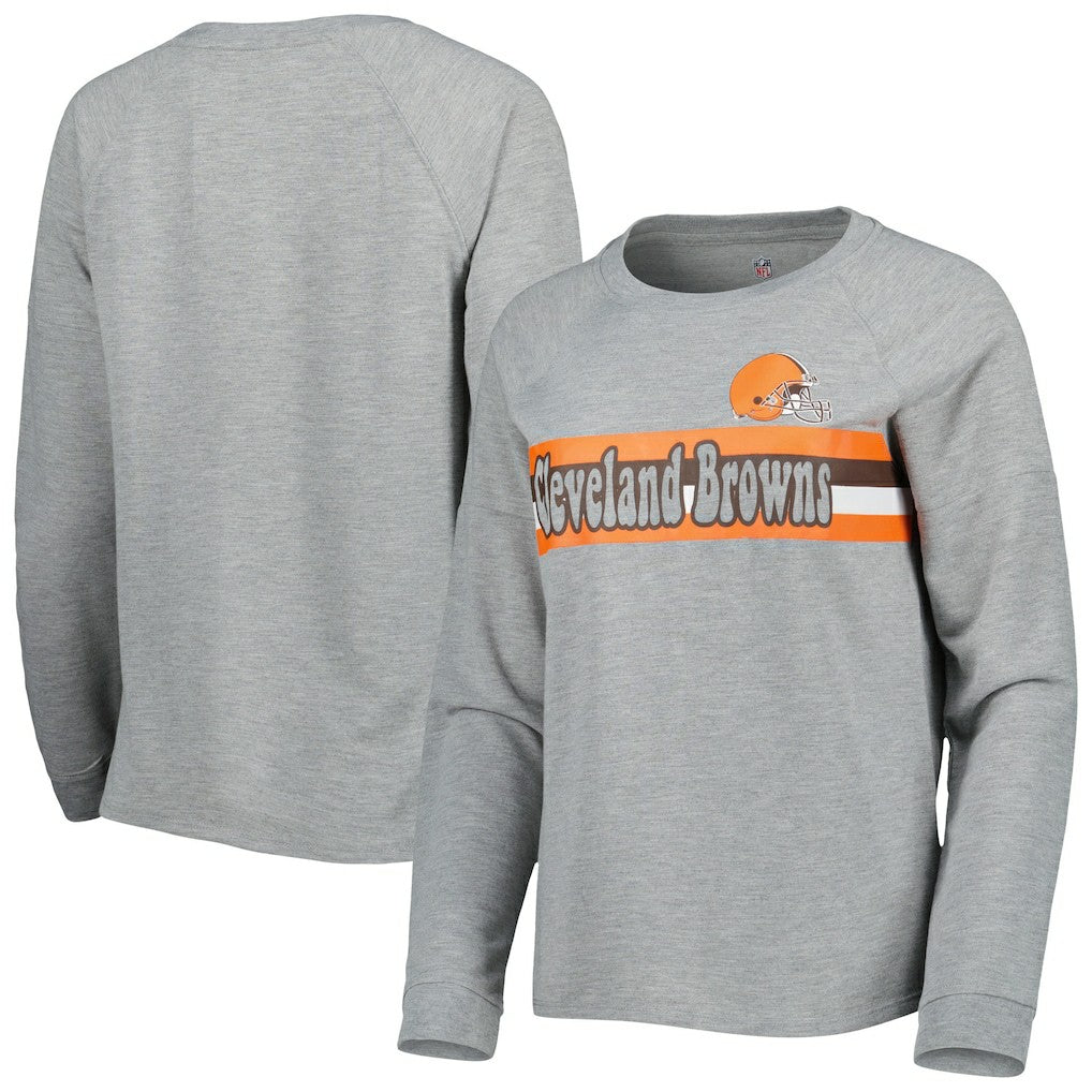 Cleveland Browns  Juniors All Striped Up Raglan Long Sleeve T-Shirt